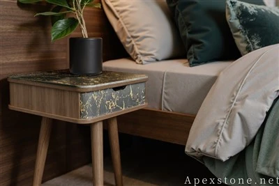 좁은 블록 검은 대리석 나이트 스탠드